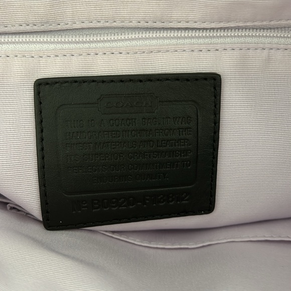 NWT Coach Signature Hampton Carryall Khaki Black leather shoulder bag F13812 - Picture 7 of 8